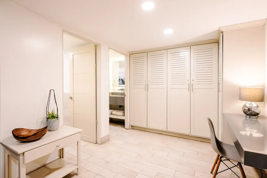 Personal closets in the Private Bunkhouse Suite