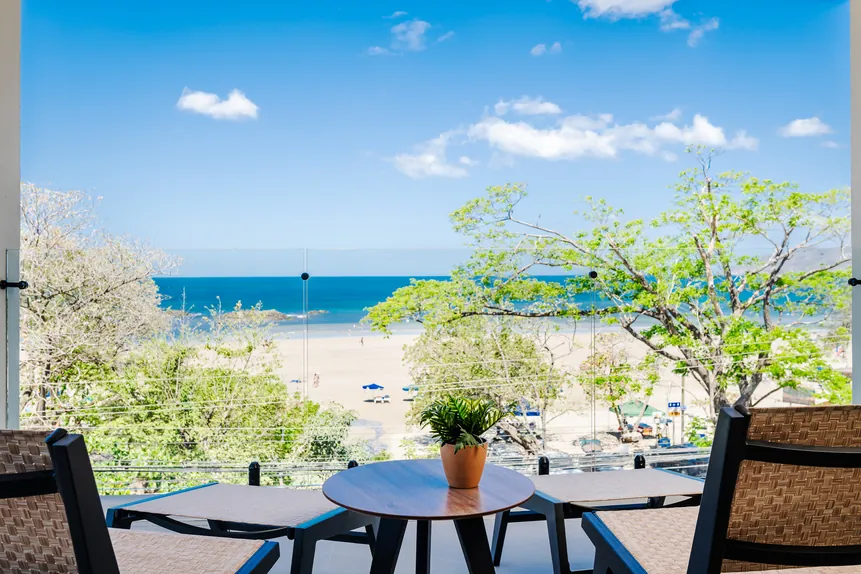 Balcony view of Tamarindo beach and the Pacific